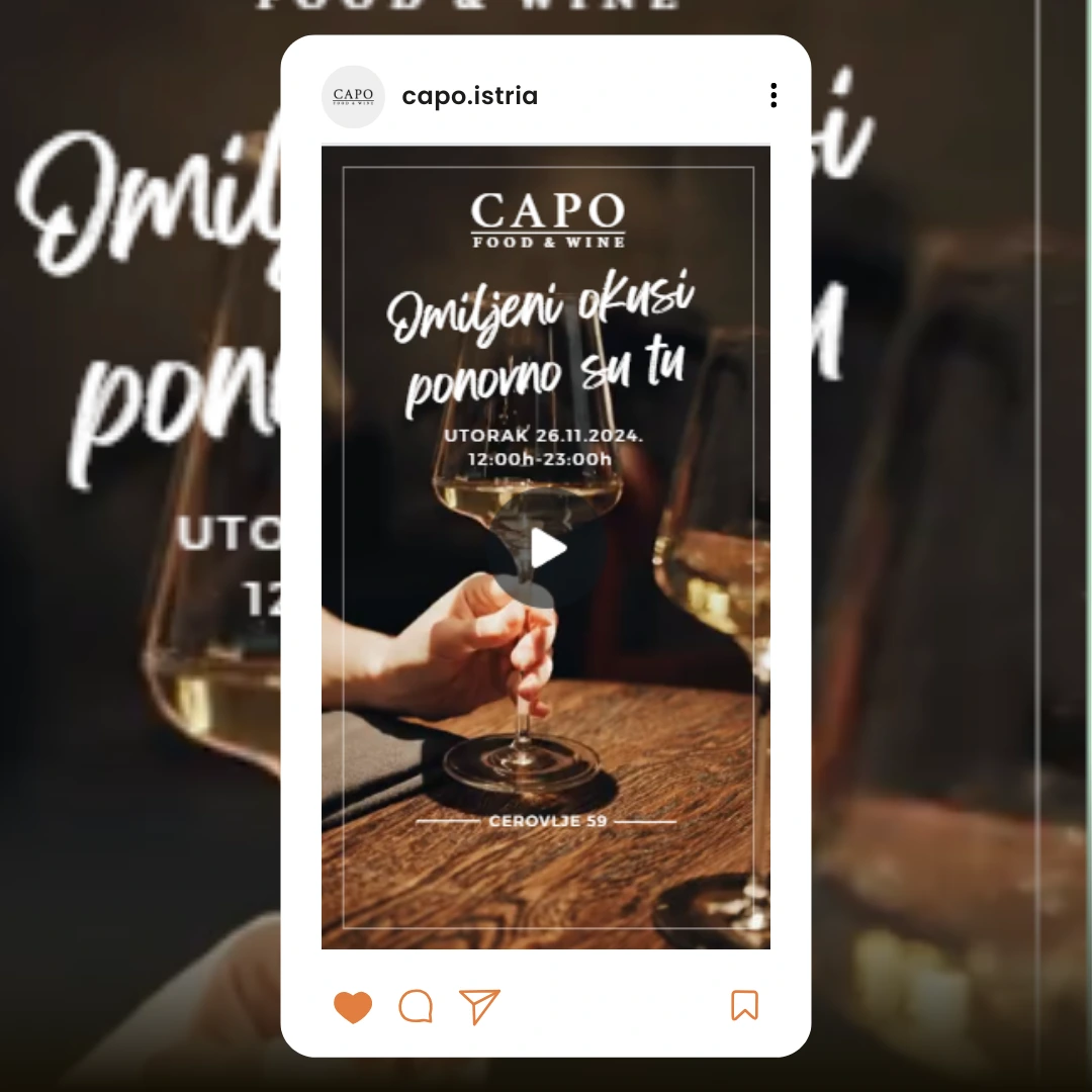 Screenshot of a promotional video designed for Capo company, highlighting branding and motion design